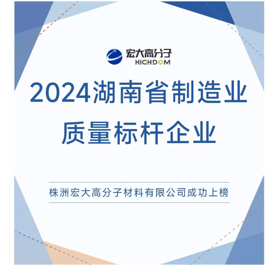 喜報(bào)|2024湖南省制造業(yè)質(zhì)量標(biāo)桿企業(yè)：宏大高分子再獲認(rèn)證！